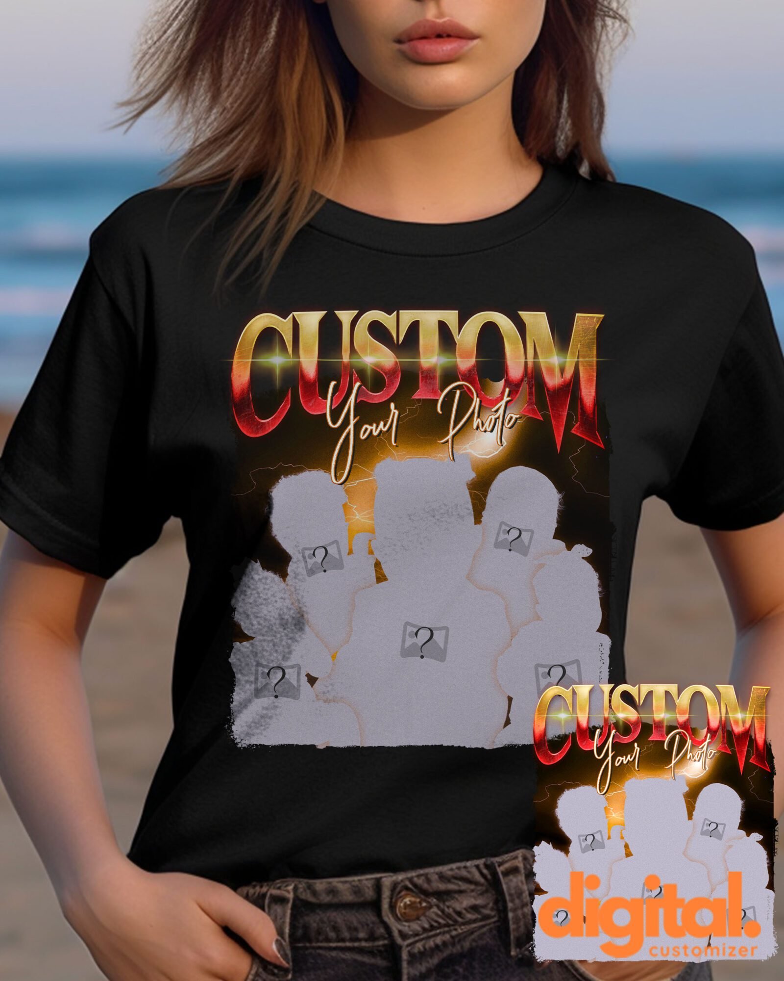 Custom Bootleg Shirt, Personalized Shirt, Custom Bootleg Tee, Insert Your Design, Digital Download